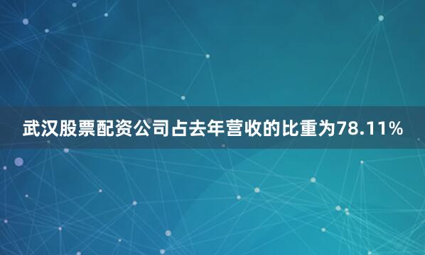 武汉股票配资公司占去年营收的比重为78.11%